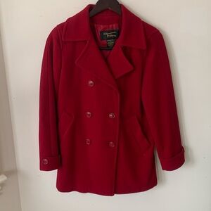 FABIO Women's Red double breasted Peacoat Women’s SZ S